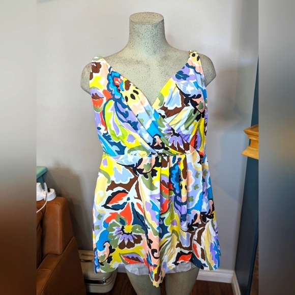 NWT Anne Cole Paisley Swim Dress plus size 20W - Picture 7 of 16